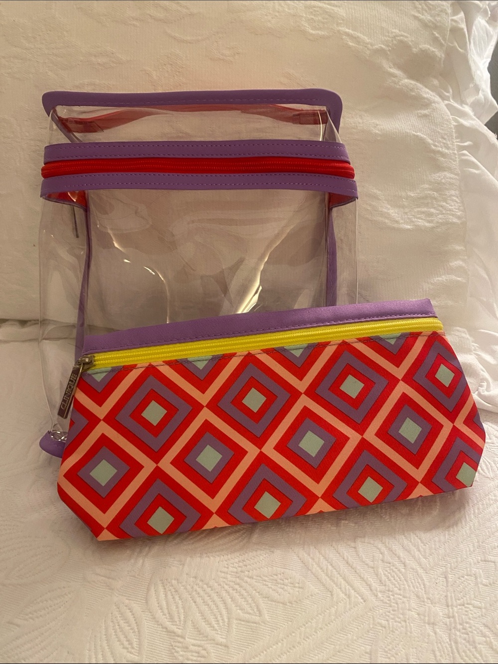 Clinique Cosmetic Tote with Coordinating Pouch